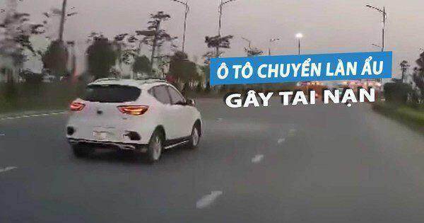 Tài xế ô tô con đánh lái chuyển làn đường ‘nhanh như điện’, gây tai nạn khó hiểu