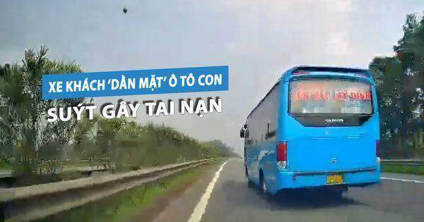 Xe khách tạt đầu ‘dằn mặt’ ô tô con suýt gây tai nạn: Dân mạng phẫn nộ