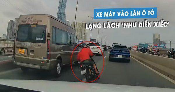 Thanh niên lái xe máy vào đường cấm, lạng lách ‘như diễn xiếc’ trên cầu Sài Gòn