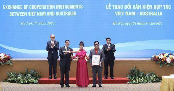 Thủ tướng hai nước Việt Nam, Úc chứng kiến lễ công bố đường bay thẳng thành phố Hồ Chí Minh – Brisbane của Vietjet