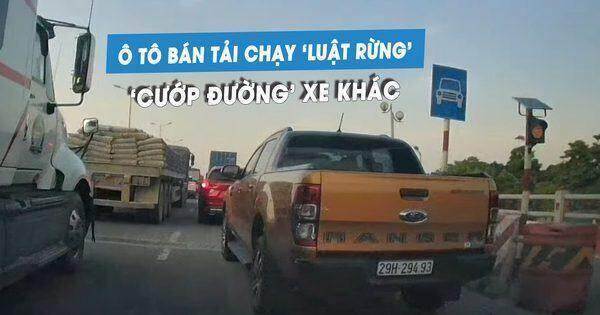 Xe bán tải coi thường luật, ‘cướp làn’ xe ô tô khác trên cầu: Cần phạt nghiêm!