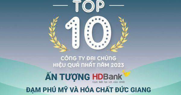 HDBank xuất hiện ấn tượng trong TOP 10 công ty đại chúng hiệu quả nhất 2023