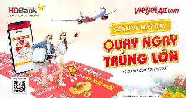 Bay Vietjet, nhận ngay hoàn tiền và gần 9.000 giải thưởng cùng HDBank