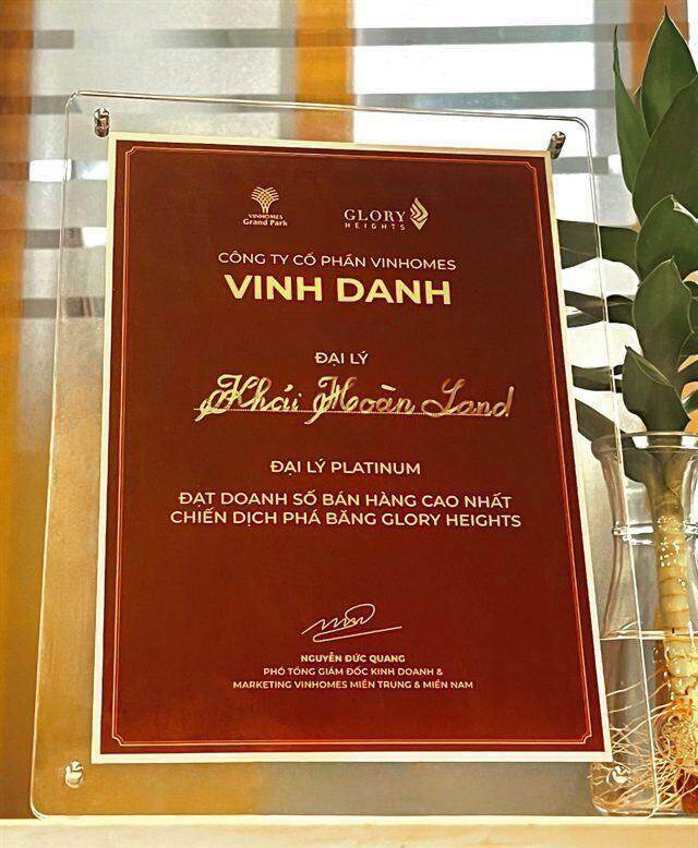 Khải Hoàn Land đạt giải thưởng chiến dịch phá băng Glory Heights của Vingroup