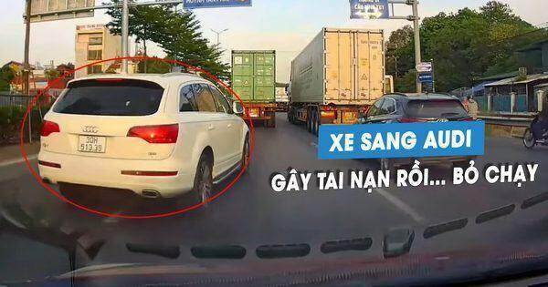 Phẫn nộ xe sang Audi chạy ‘loi nhoi’, vượt ẩu gây tai nạn… rồi bỏ chạy