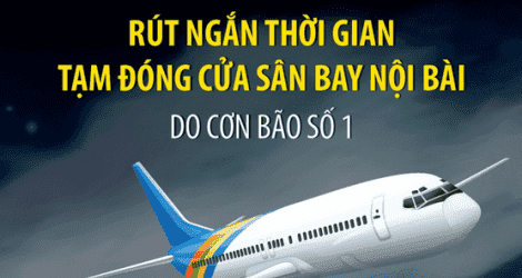 Rút ngắn thời gian tạm đóng cửa sân bay Nội Bài do cơn bão số 1