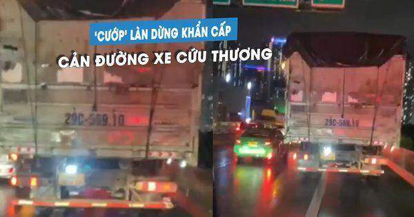 Xe cứu thương bất lực, ‘chôn chân’ trên cao tốc vì bị cướp đường ưu tiên