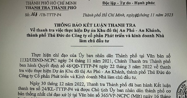 Chủ tịch UBND TP HCM chỉ đạo khắc phục các sai phạm tại Dự án Khu đô thị An Phú – An Khánh