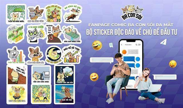 Fanpage Comic Ba con sói ra mắt bộ Sticker độc đáo về chủ đề đầu tư