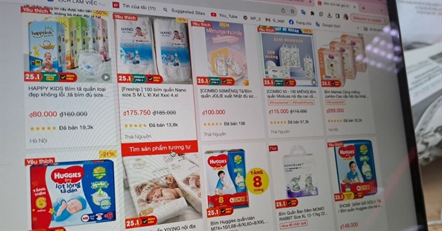 Bán bỉm, tã, sữa… online thu 3,09 nghìn tỉ đồng trong 3 tháng