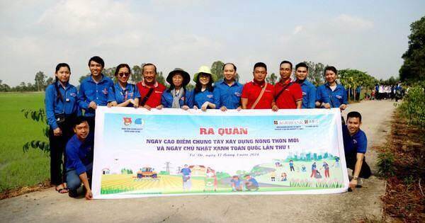 Đoàn Thanh niên VPĐD, các CN Agribank tại Cần Thơ phối hợp trồng 500 cây sao tại huyện Cờ Đỏ