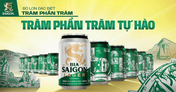 Các tỉnh miền Trung xuất hiện trên lon bia ‘Trăm Phần Trăm’ của Bia Saigon Lager