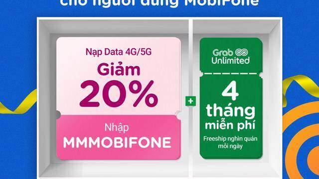 MobiFone kết hợp với MoMo và Grab tung chương trình ưu đãi lớn: Nạp data, nhân đôi quà tặng