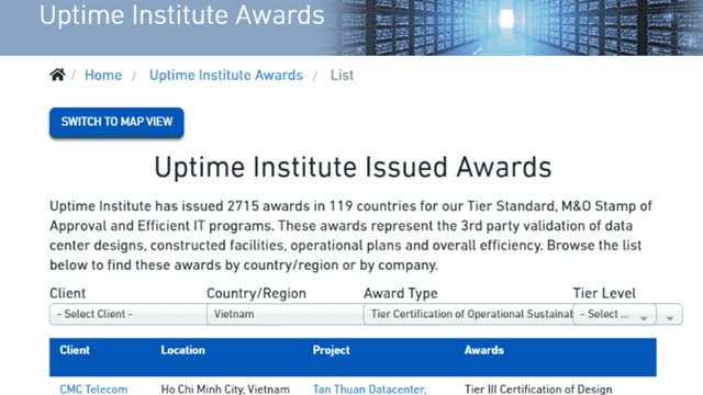 Việt Nam có Data Center đầu tiên sở hữu chứng chỉ “Vận hành Bền vững” của Uptime