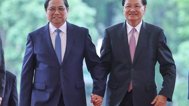 Thủ tướng Phạm Minh Chính hội kiến Tổng Bí thư, Chủ tịch nước Lào Thủ tướng Phạm Minh Chính hội kiến Tổng Bí thư, Chủ tịch nước Lào