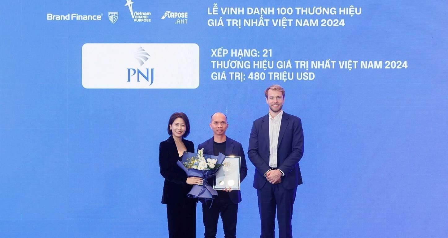 PNJ thăng hạng trong top 100 thương hiệu giá trị nhất Việt Nam 