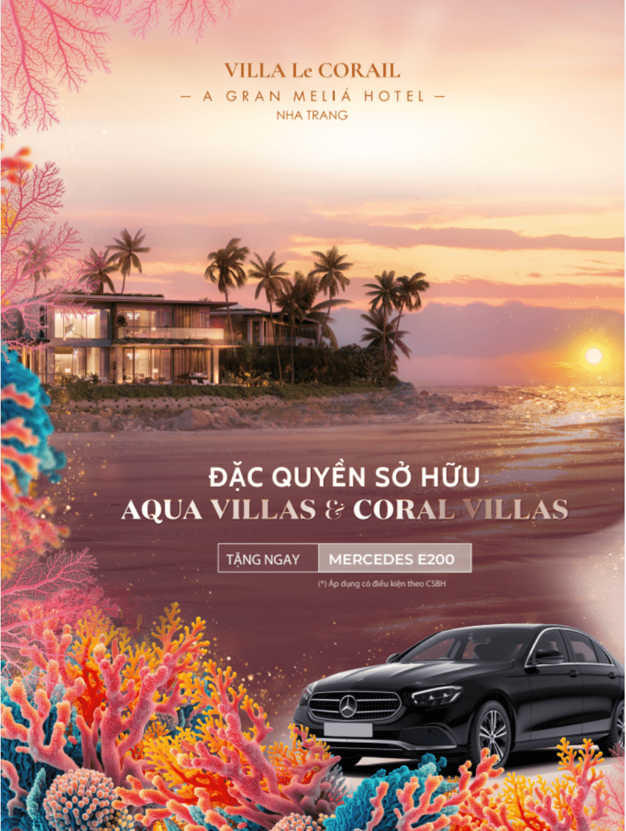 Quà tặng đến 2,4 tỷ đồng cho nhà đầu tư Villa Le Corail, A Gran Meliá Hotel Quà tặng đến 2,4 tỷ đồng cho nhà đầu tư Villa Le Corail, A Gran Meliá Hotel