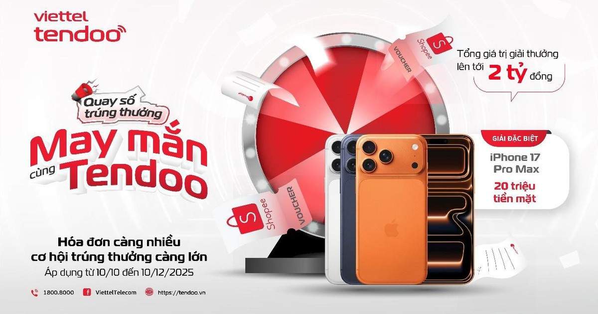 Cơ hội trúng thưởng tới 2 tỉ đồng trên nền tảng quản lý bán hàng Viettel Tendoo Cơ hội trúng thưởng tới 2 tỉ đồng trên nền tảng quản lý bán hàng Viettel Tendoo