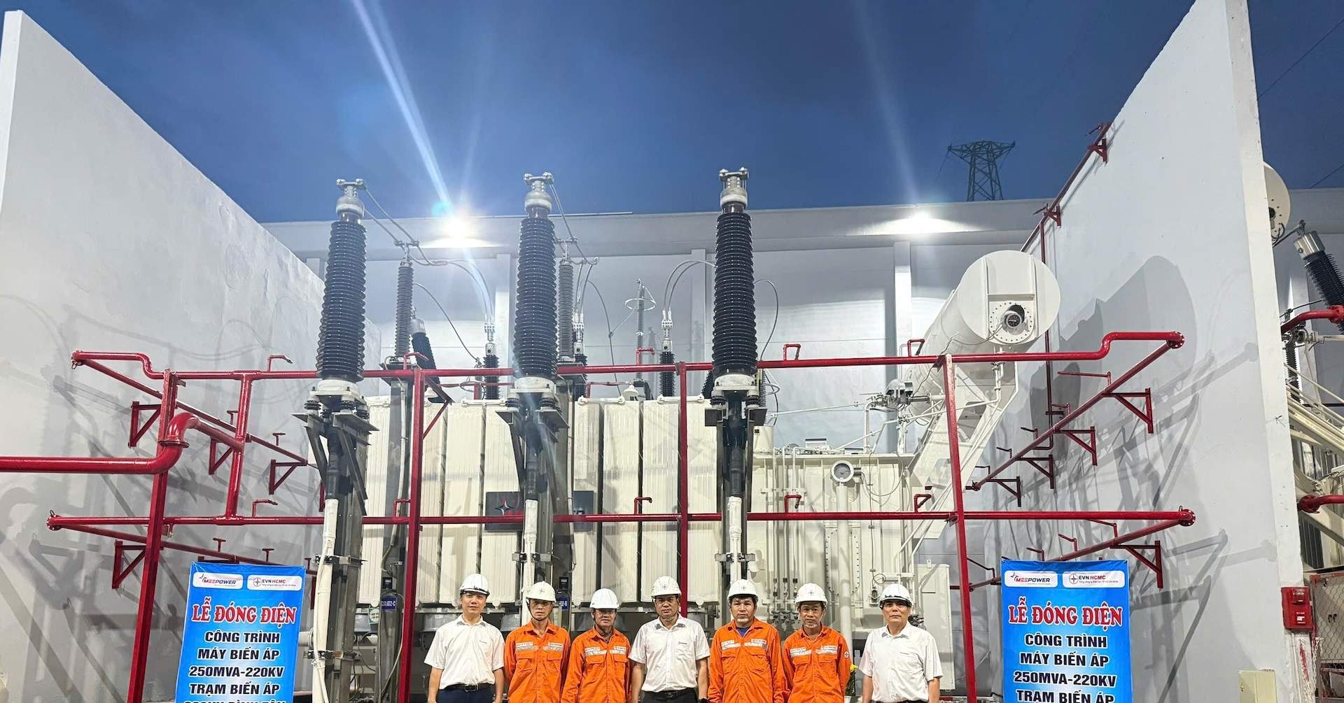 Đóng điện thành công máy biến áp 220kV do MEEPOWER sản xuất tại trạm Bình Tân