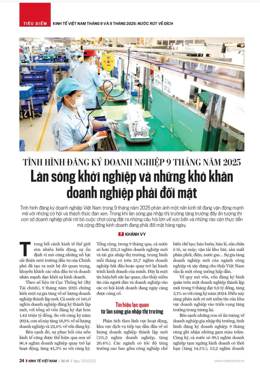 Tình hình đăng ký doanh nghiệp 9 tháng năm 2025: Làn sóng khởi nghiệp và những khó khăn doanh nghiệp phải đối mặt