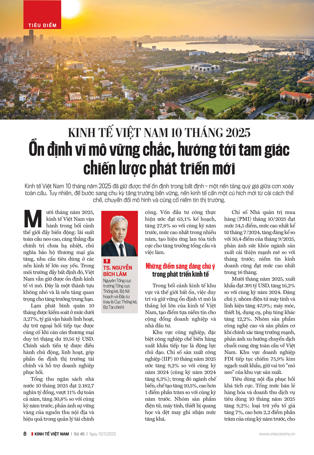 Kinh tế Việt Nam 10 tháng 2025: Ổn định vĩ mô vững chắc, hướng tới tam giác chiến lược phát triển mới