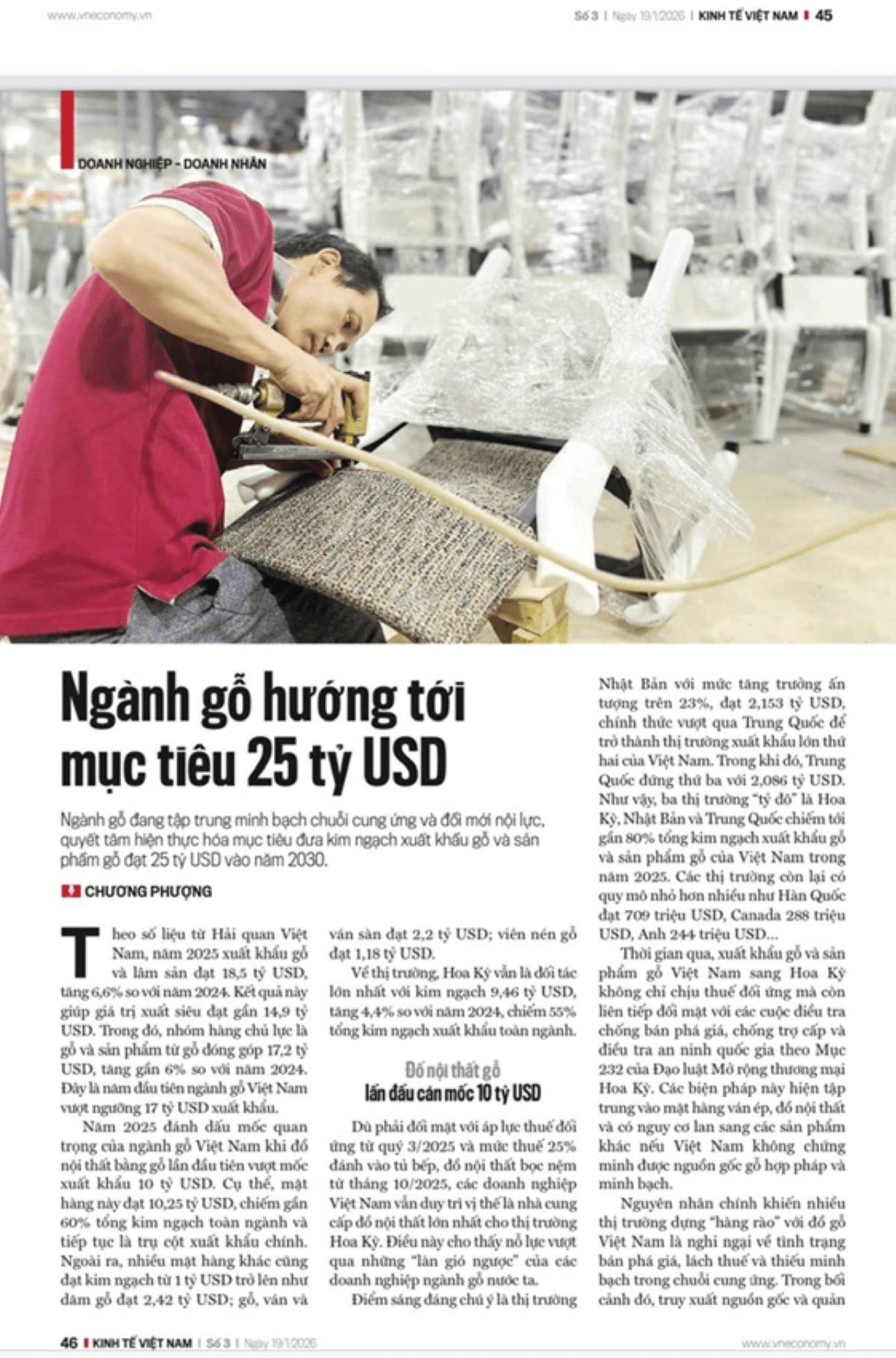 Ngành gỗ hướng tới mục tiêu 25 tỷ USD