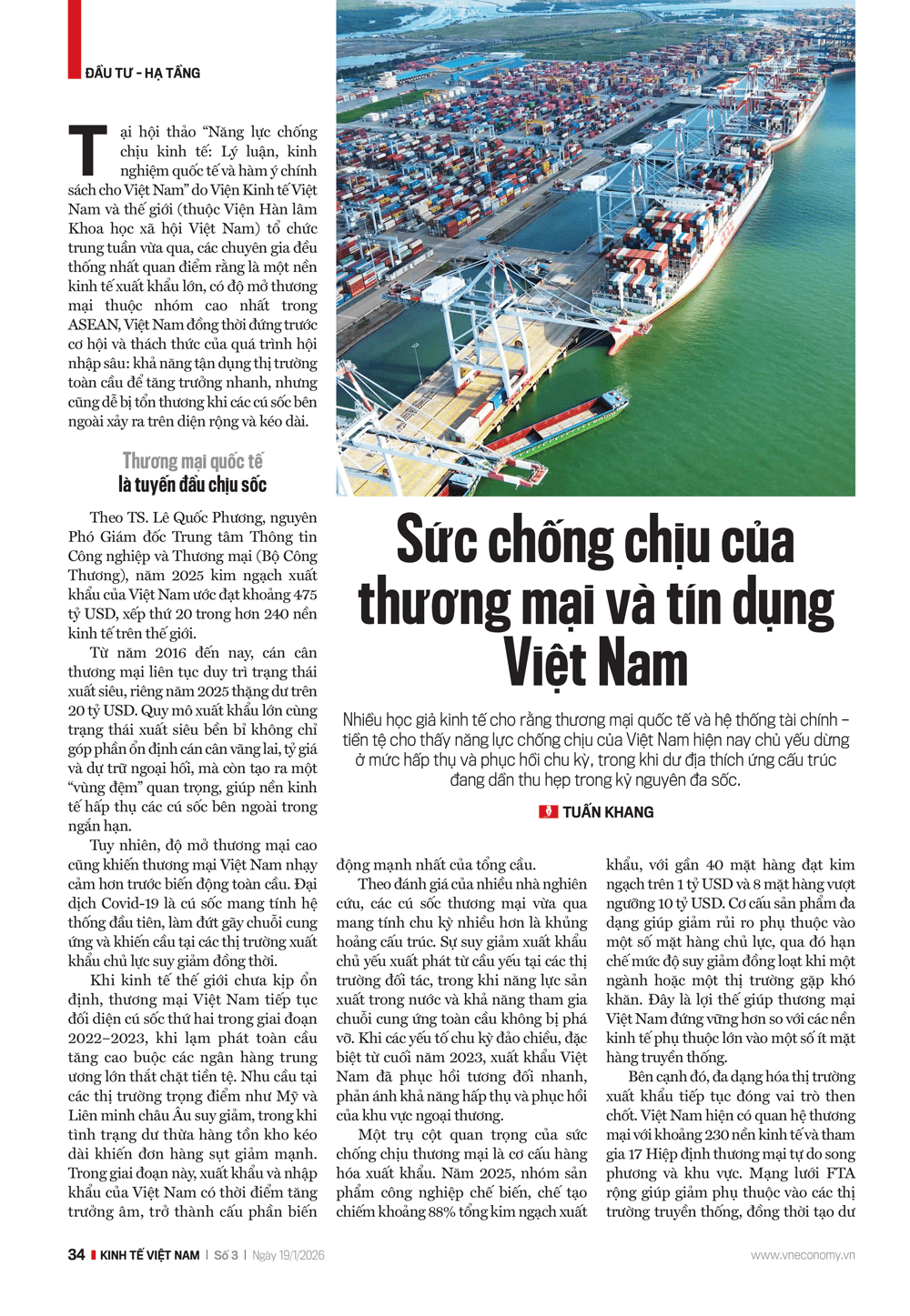 Sức chống chịu của thương mại và tín dụng Việt Nam