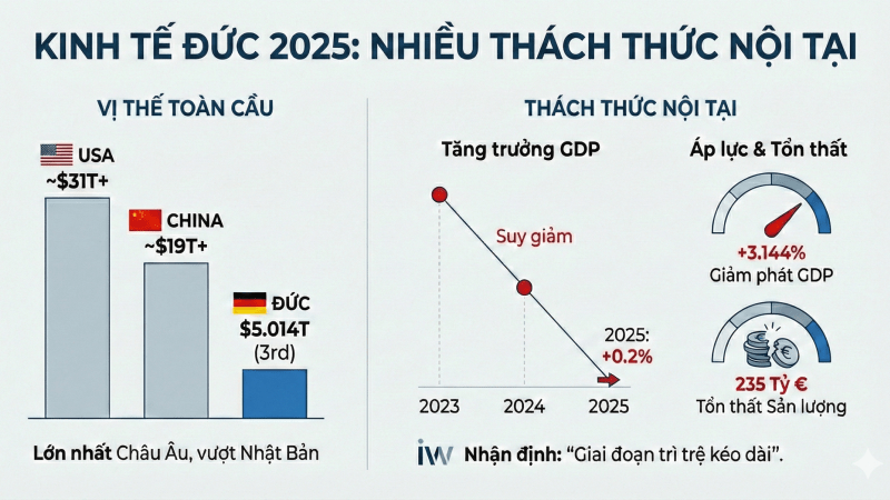 GDP của Đức năm 2025 là bao nhiêu? Những khó khăn nước Đức đang phải đối mặt GDP của Đức năm 2025 là bao nhiêu? Những khó khăn nước Đức đang phải đối mặt