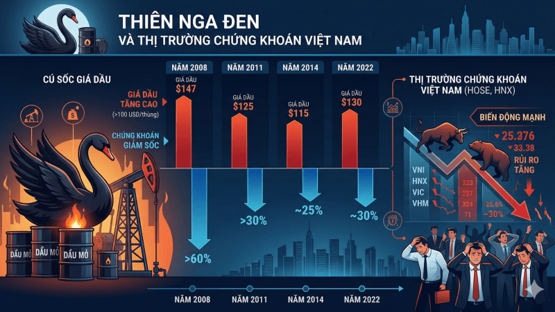 Cú sốc giá xăng dầu tăng dựng đứng thổi bay 110 điểm của VN-Index
