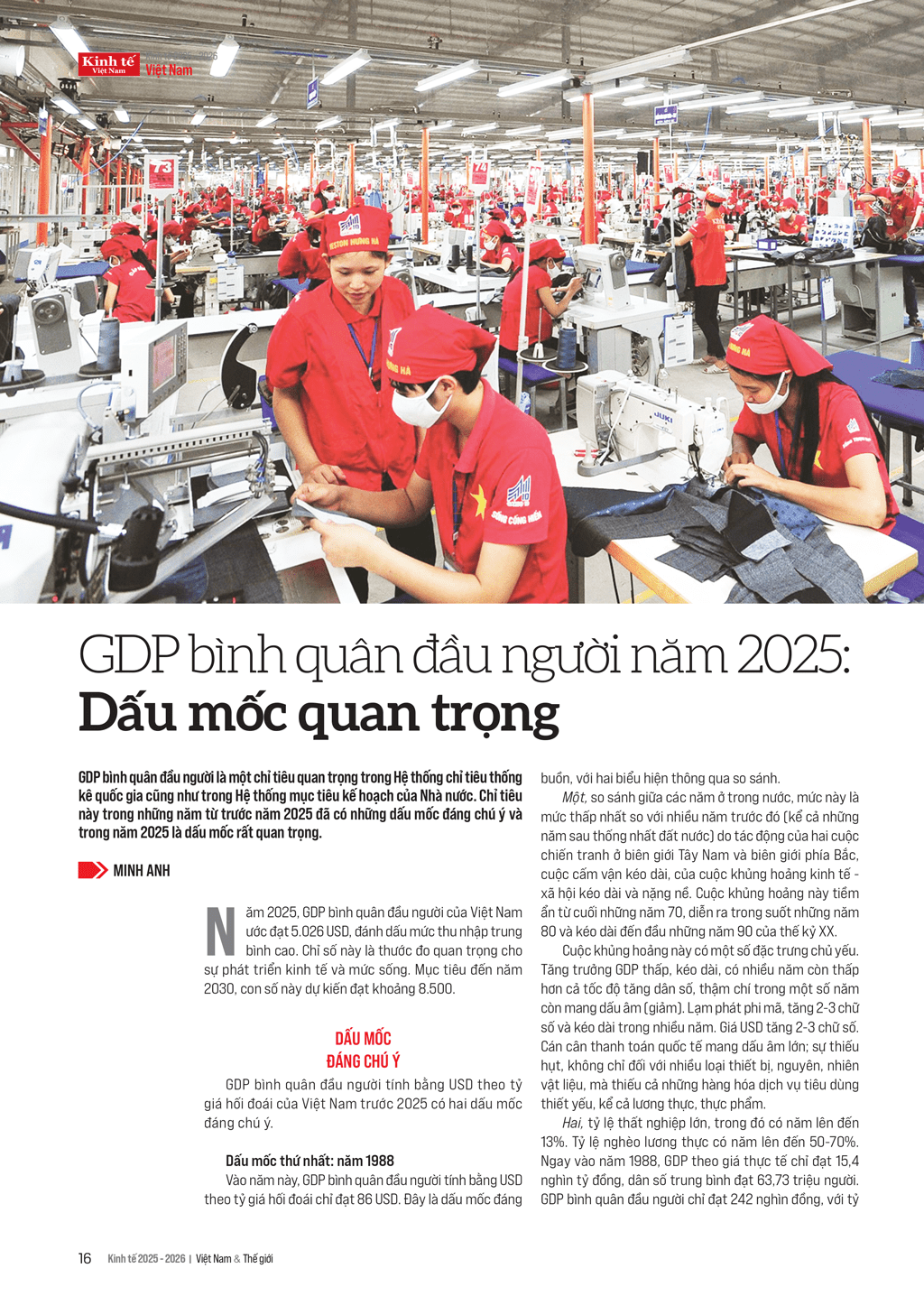 GDP bình quân đầu người năm 2025: Dấu mốc quan trọng GDP