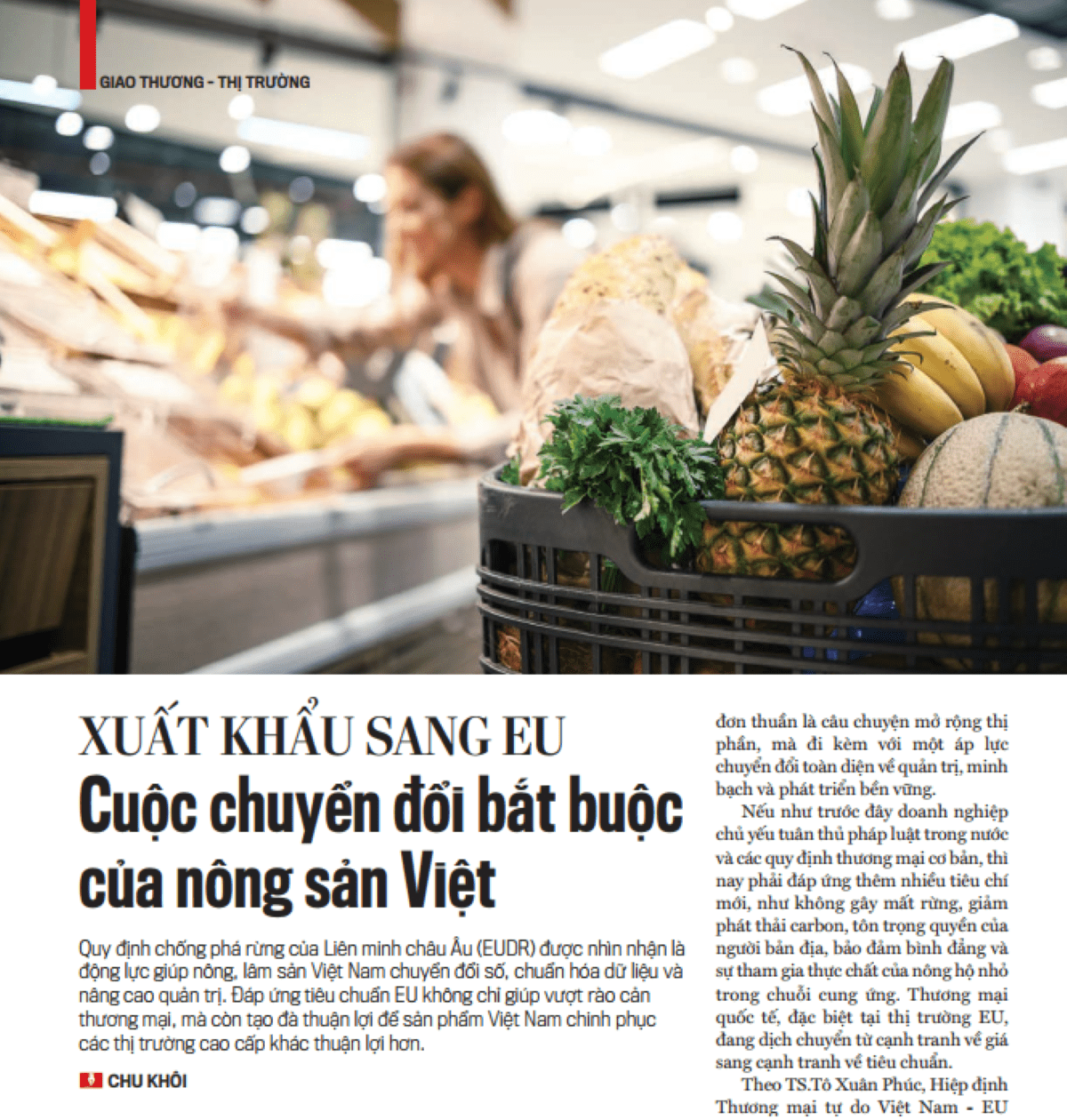 Xuất khẩu sang EU: Cuộc chuyển đổi bắt buộc của nông sản Việt