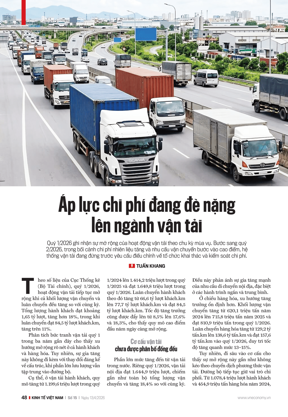 Áp lực chi phí đang đè nặng lên ngành vận tải