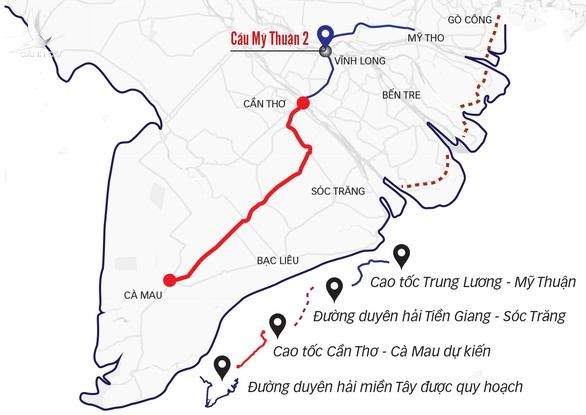 Tuyến cao tốc ven biển miền Tây sẽ kéo dài đến Đất Mũi