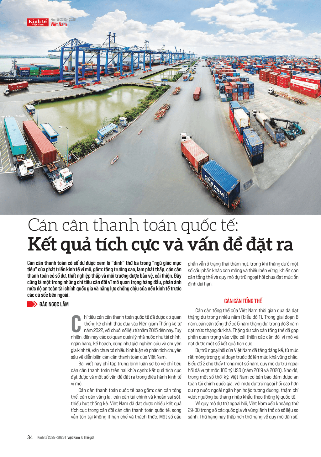 Cán cân thanh toán quốc tế: Kết quả tích cực và vấn đề đặt ra