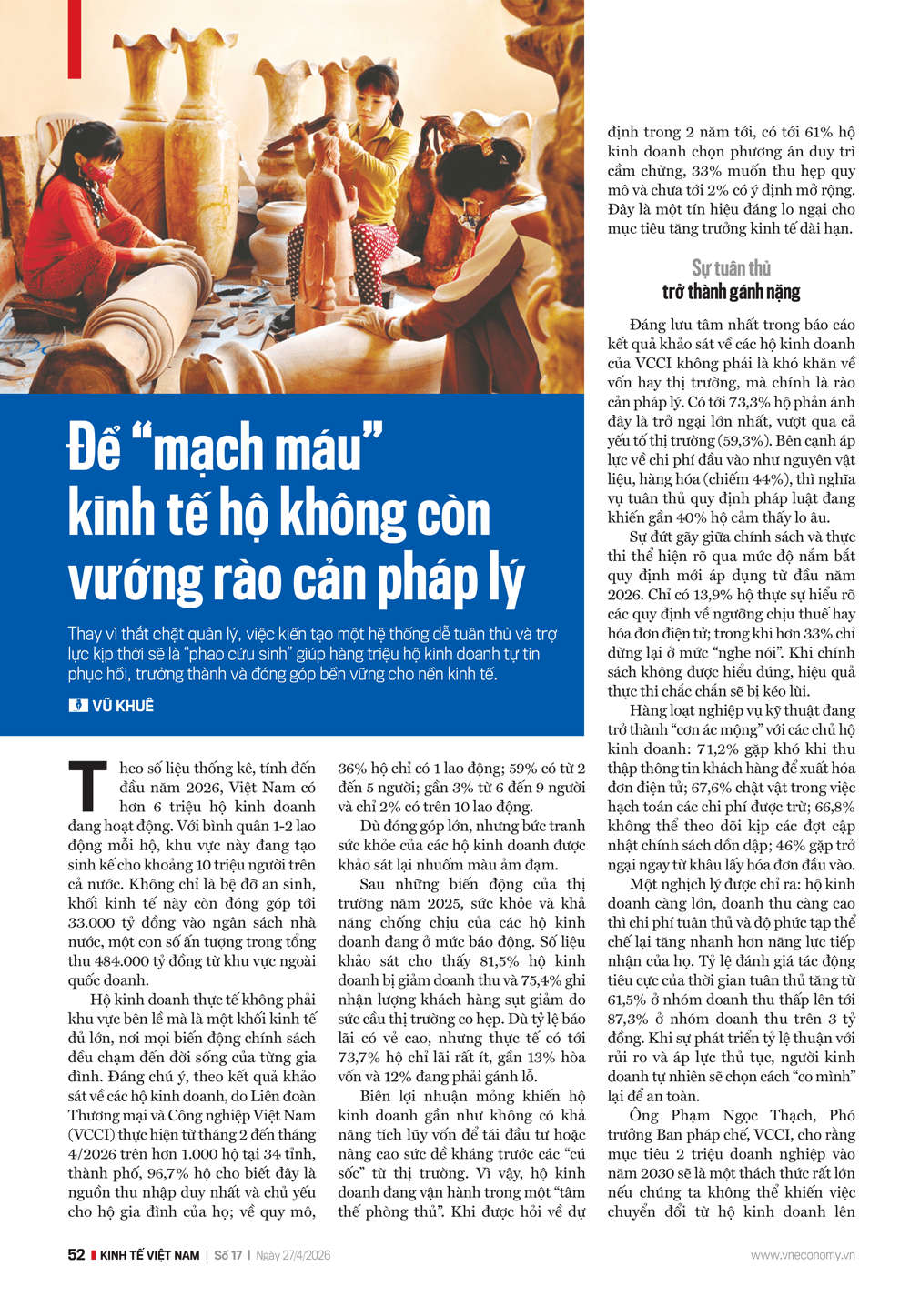 Để “mạch máu” kinh tế hộ không còn vướng rào cản pháp lý