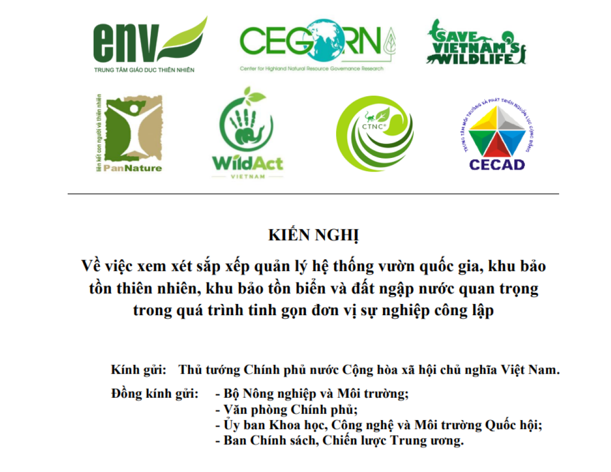Sáp nhập vườn quốc gia, khu bảo tồn cần thận trọng để bảo vệ an ninh sinh thái