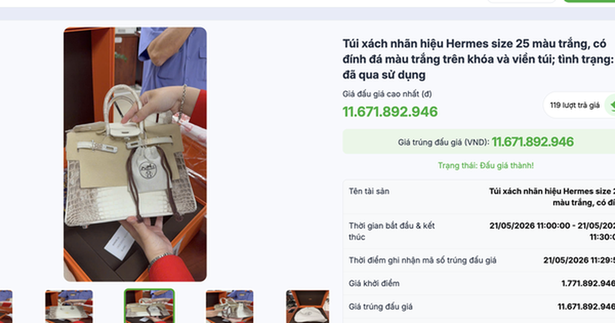 Túi Hermes bà Trương Mỹ Lan từng nói “giá trị không đáng bao nhiêu”, đấu giá thu về hơn 14 tỉ đồng
