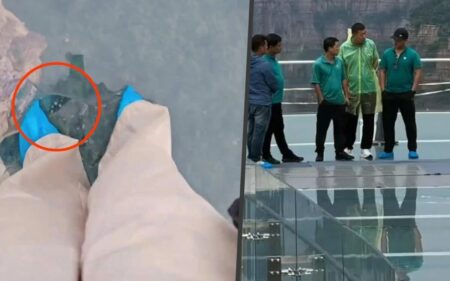 Cầu kính trên không cao 336 mét nứt toác, du khách hoảng loạn sơ tán Cầu kính trên không cao 336 mét nứt toác, du khách hoảng loạn sơ tán