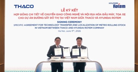 THACO và Hyundai Rotem thúc đẩy nội địa hóa sản xuất đầu máy, toa xe metro tại Việt Nam THACO và Hyundai Rotem thúc đẩy nội địa hóa sản xuất đầu máy, toa xe metro tại Việt Nam
