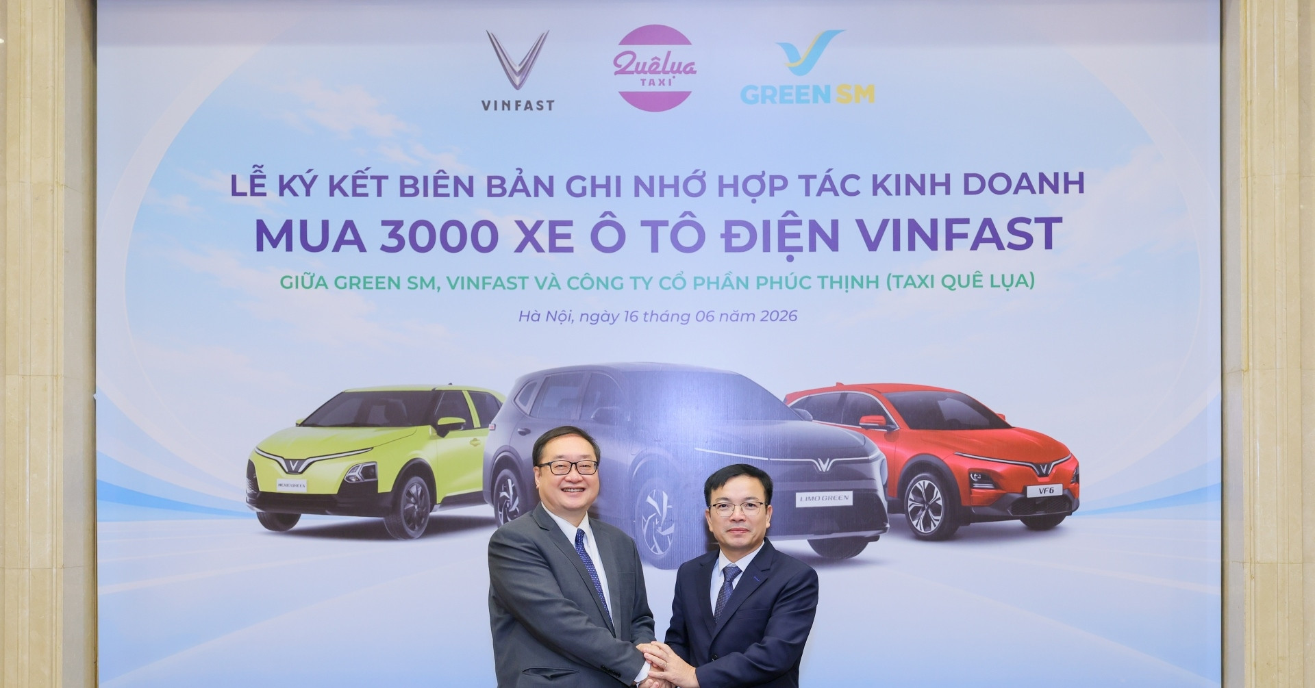 Taxi Quê Lụa mua thêm 2.000 ô tô điện VinFast thông qua Green SM Taxi Quê Lụa mua thêm 2.000 ô tô điện VinFast thông qua Green SM