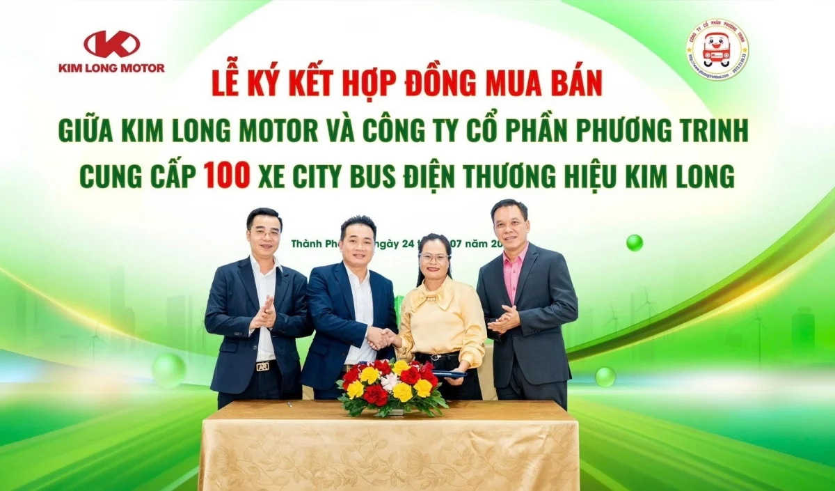 Kim Long Motor to supply 100 electric buses to Phuong Trinh Buslines Kim Long Motor to supply 100 electric buses to Phuong Trinh Buslines
