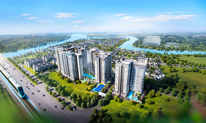 Three-sided riverfront location shapes Gladia Heights development near Thu Thiem Three-sided riverfront location shapes Gladia Heights development near Thu Thiem